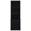 Park Bookcase with 3 Open Shelves | 2 Drawers | 61" Black Wood