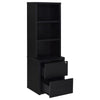 Park Bookcase with 3 Open Shelves | 2 Drawers | 61" Black Wood