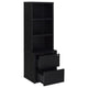 Park Bookcase with 3 Open Shelves | 2 Drawers | 61" Black Wood