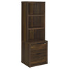 Park Bookcase with 3 Open Shelves | 2 Drawers | 61"  Dark Pine Brown
