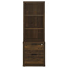 Park Bookcase with 3 Open Shelves | 2 Drawers | 61"  Dark Pine Brown