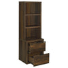 Park Bookcase with 3 Open Shelves | 2 Drawers | 61"  Dark Pine Brown