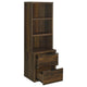 Park Bookcase with 3 Open Shelves | 2 Drawers | 61"  Dark Pine Brown