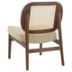 Necy Accent Chair | Rattan Cane Woven Back | Camel Brown Upholstered Seat