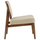 Necy Accent Chair | Rattan Cane Woven Back | Camel Brown Upholstered Seat