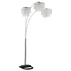 Nira Floor Lamp | 3 Hanging Crystal Shades | 90" Silver Arc Frame