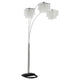 Nira Floor Lamp | 3 Hanging Crystal Shades | 90" Silver Arc Frame