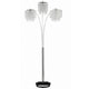 Nira Floor Lamp | 3 Hanging Crystal Shades | 90" Silver Arc Frame
