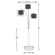 Nira Floor Lamp | 3 Hanging Crystal Shades | 90" Silver Arc Frame
