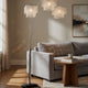 Nira Floor Lamp | 3 Hanging Crystal Shades | 90" Silver Arc Frame