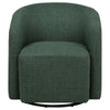 Lira Swivel Accent Chair | Green Upholstered Barrel Back | Sloped Arms