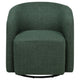 Lira Swivel Accent Chair | Green Upholstered Barrel Back | Sloped Arms