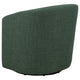Lira Swivel Accent Chair | Green Upholstered Barrel Back | Sloped Arms