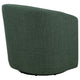 Lira Swivel Accent Chair | Green Upholstered Barrel Back | Sloped Arms