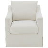 Jira Swivel Accent Sofa Chair with Sloped Arms | Beige Upholstery