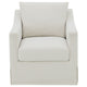 Jira Swivel Accent Sofa Chair with Sloped Arms | Beige Upholstery