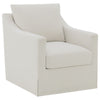 Jira Swivel Accent Sofa Chair with Sloped Arms | Beige Upholstery