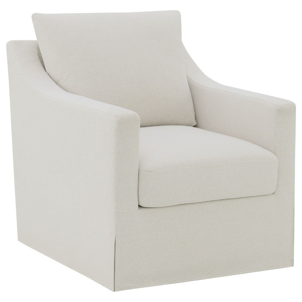 Jira Swivel Accent Sofa Chair with Sloped Arms | Beige Upholstery
