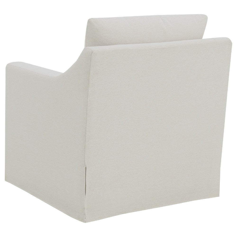 Jira Swivel Accent Sofa Chair with Sloped Arms | Beige Upholstery