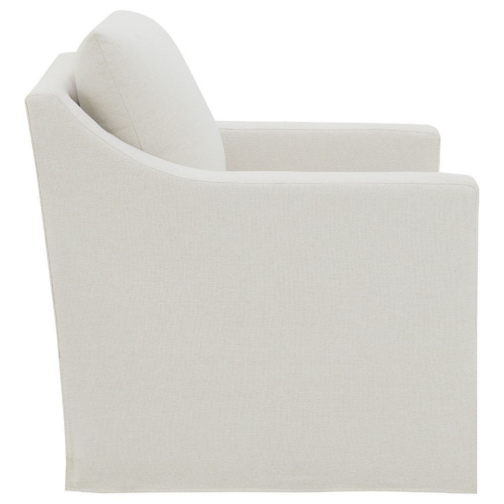 Jira Swivel Accent Sofa Chair with Sloped Arms | Beige Upholstery