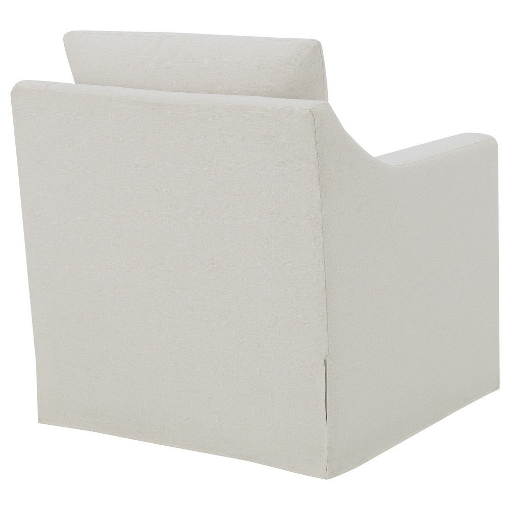 Jira Swivel Accent Sofa Chair with Sloped Arms | Beige Upholstery