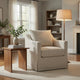 Jira Swivel Accent Sofa Chair with Sloped Arms | Beige Upholstery