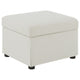 Jira Modern Storage Ottoman | Black Feet | Beige Upholstery | 24"