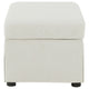 Jira Modern Storage Ottoman | Black Feet | Beige Upholstery | 24"