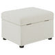 Jira Modern Storage Ottoman | Black Feet | Beige Upholstery | 24"