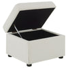 Jira Modern Storage Ottoman | Black Feet | Beige Upholstery | 24"