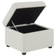 Jira Modern Storage Ottoman | Black Feet | Beige Upholstery | 24"