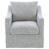 Jira Swivel Accent Sofa Chair | Sloped Arms | Gray Striped Upholstery
