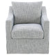 Jira Swivel Accent Sofa Chair | Sloped Arms | Gray Striped Upholstery