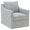 Jira Swivel Accent Sofa Chair | Sloped Arms | Gray Striped Upholstery