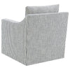 Jira Swivel Accent Sofa Chair | Sloped Arms | Gray Striped Upholstery