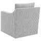 Jira Swivel Accent Sofa Chair | Sloped Arms | Gray Striped Upholstery