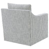 Jira Swivel Accent Sofa Chair | Sloped Arms | Gray Striped Upholstery