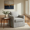 Jira Swivel Accent Sofa Chair | Sloped Arms | Gray Striped Upholstery