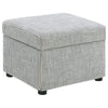 Jira Modern Ottoman w Storage| Gray Striped Upholstery | Black Base | 24"