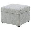 Jira Modern Ottoman w Storage| Gray Striped Upholstery | Black Base | 24"