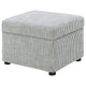 Jira Modern Ottoman w Storage| Gray Striped Upholstery | Black Base | 24"