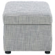 Jira Modern Ottoman w Storage| Gray Striped Upholstery | Black Base | 24"