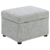 Jira Modern Ottoman w Storage| Gray Striped Upholstery | Black Base | 24"