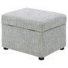 Jira Modern Ottoman w Storage| Gray Striped Upholstery | Black Base | 24"