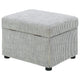 Jira Modern Ottoman w Storage| Gray Striped Upholstery | Black Base | 24"