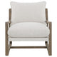 Gina Accent Chair | Beige Boucle Upholstered Cushion | Ash Brown Wood