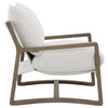 Gina Accent Chair | Beige Boucle Upholstered Cushion | Ash Brown Wood