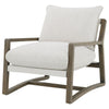 Gina Accent Chair | Beige Boucle Upholstered Cushion | Ash Brown Wood