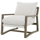 Gina Accent Chair | Beige Boucle Upholstered Cushion | Ash Brown Wood