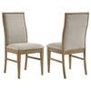 Amity Dining Chair Set of 2 | Beige Textured Fabric | Natural Rubberwood